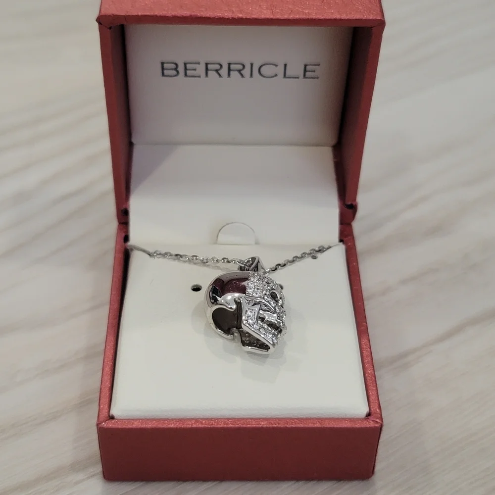 NEW Skull Bones Cubic Zirconia  Necklace in Sterling Silver - Picture 16 of 16